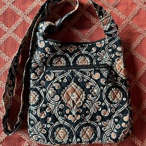 Vera Bradley Black and Brown Quilted Shoulder Bag